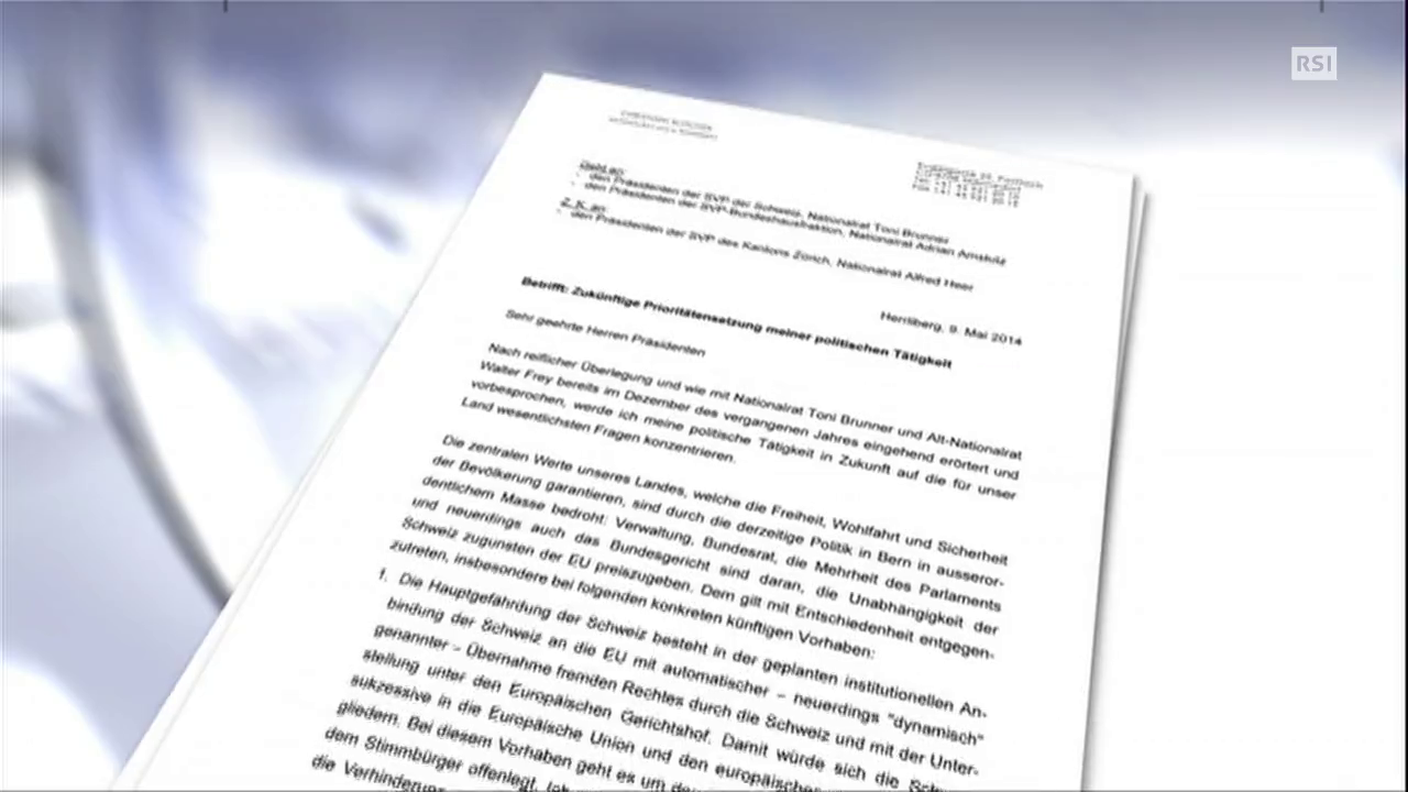 TG12.30 DEL 09.05.2014: "BLOCHER LASCIA IL NAZIONALE" DI FABIO STORNI