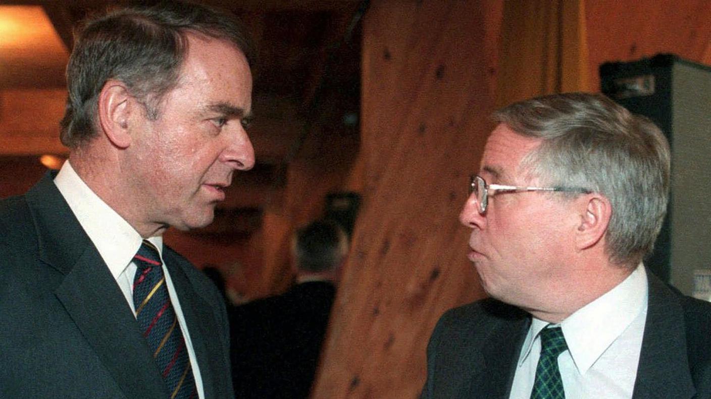 Adolf Oghi e Christoph Blocher, qualche anno fa (keystone)