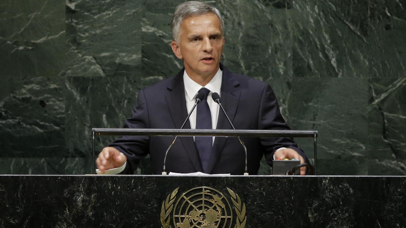 Il ministro degli esteri durante la sua allocuzione alle Nazioni Unite