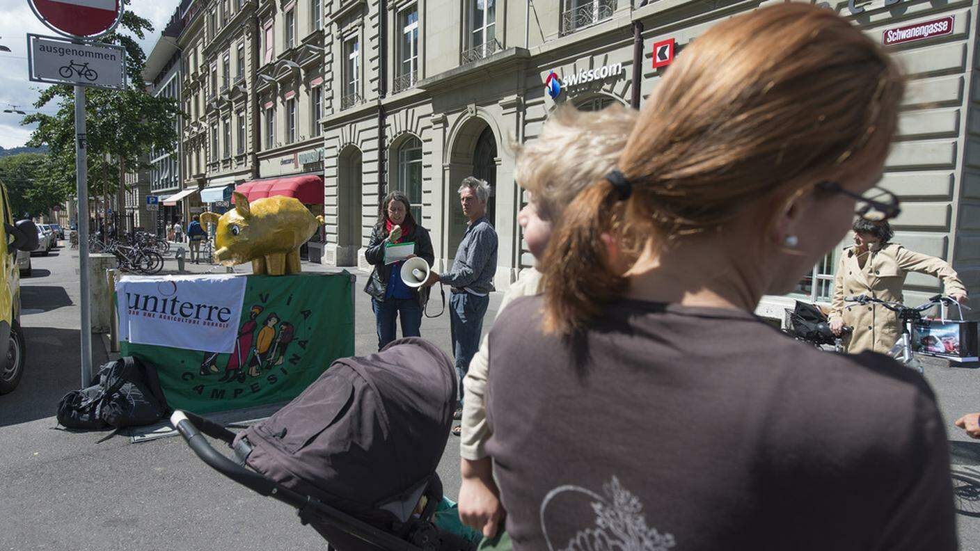 Gli attivisti di Uniterre a Berna lo scorso agosto