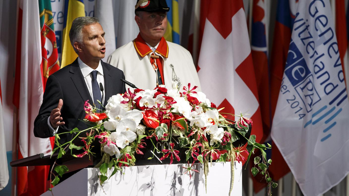 Burkhalter nel suo discorso ai parlamentari riuniti a Ginevra