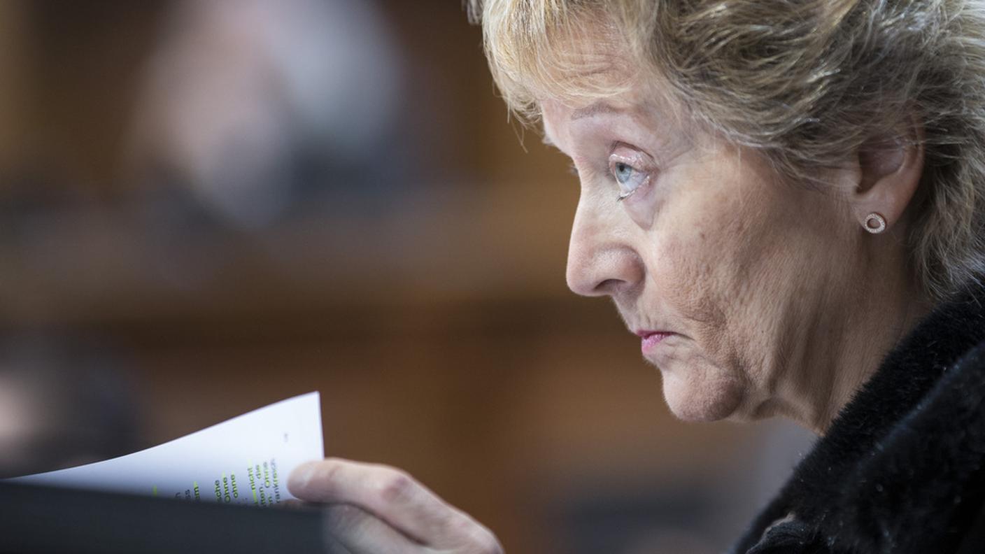 La responsabile della finanze federali Eveline Widmer-Schlumpf