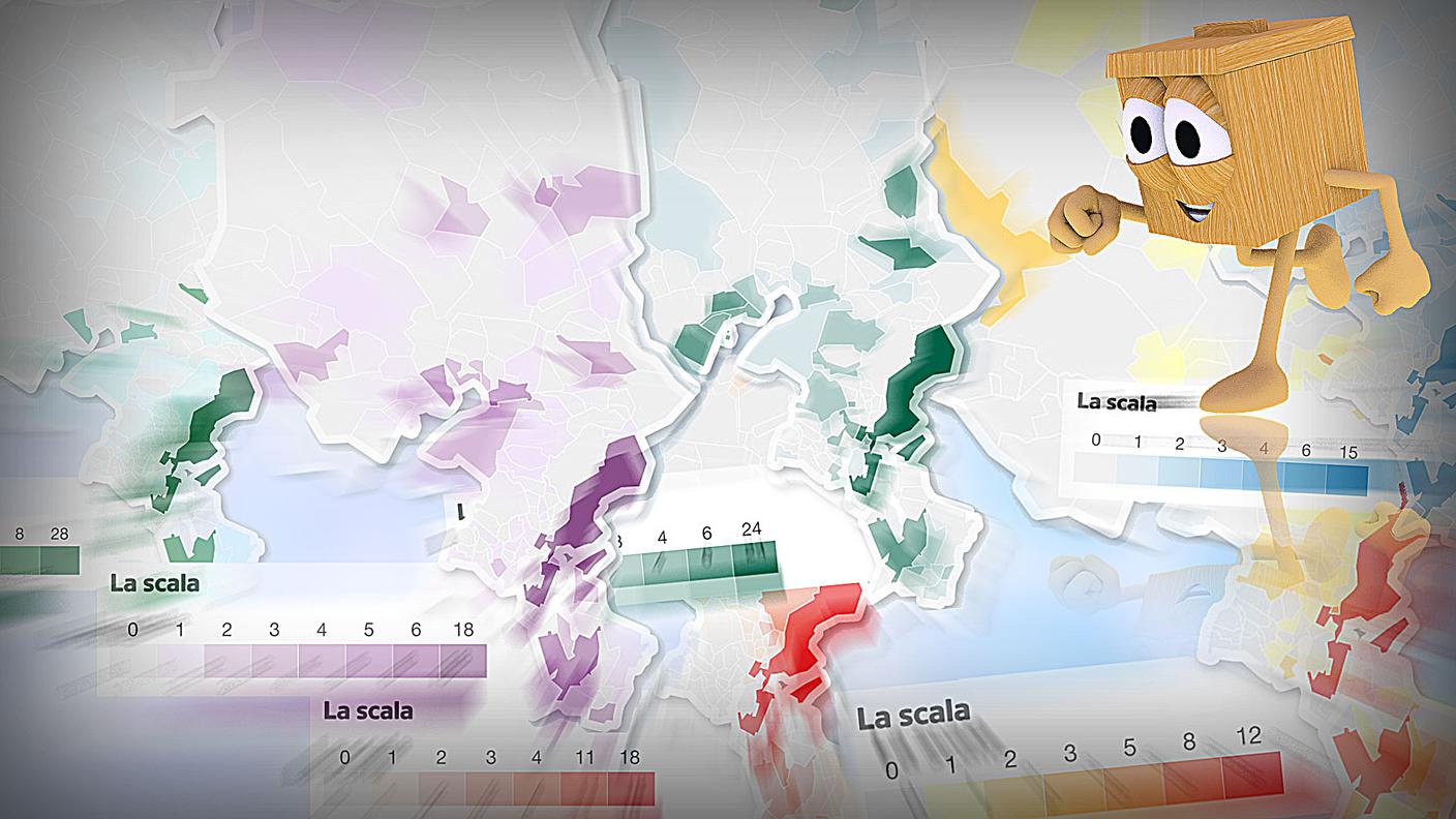 Le mappe per capire: il numero di candidature divise per partito e per comune