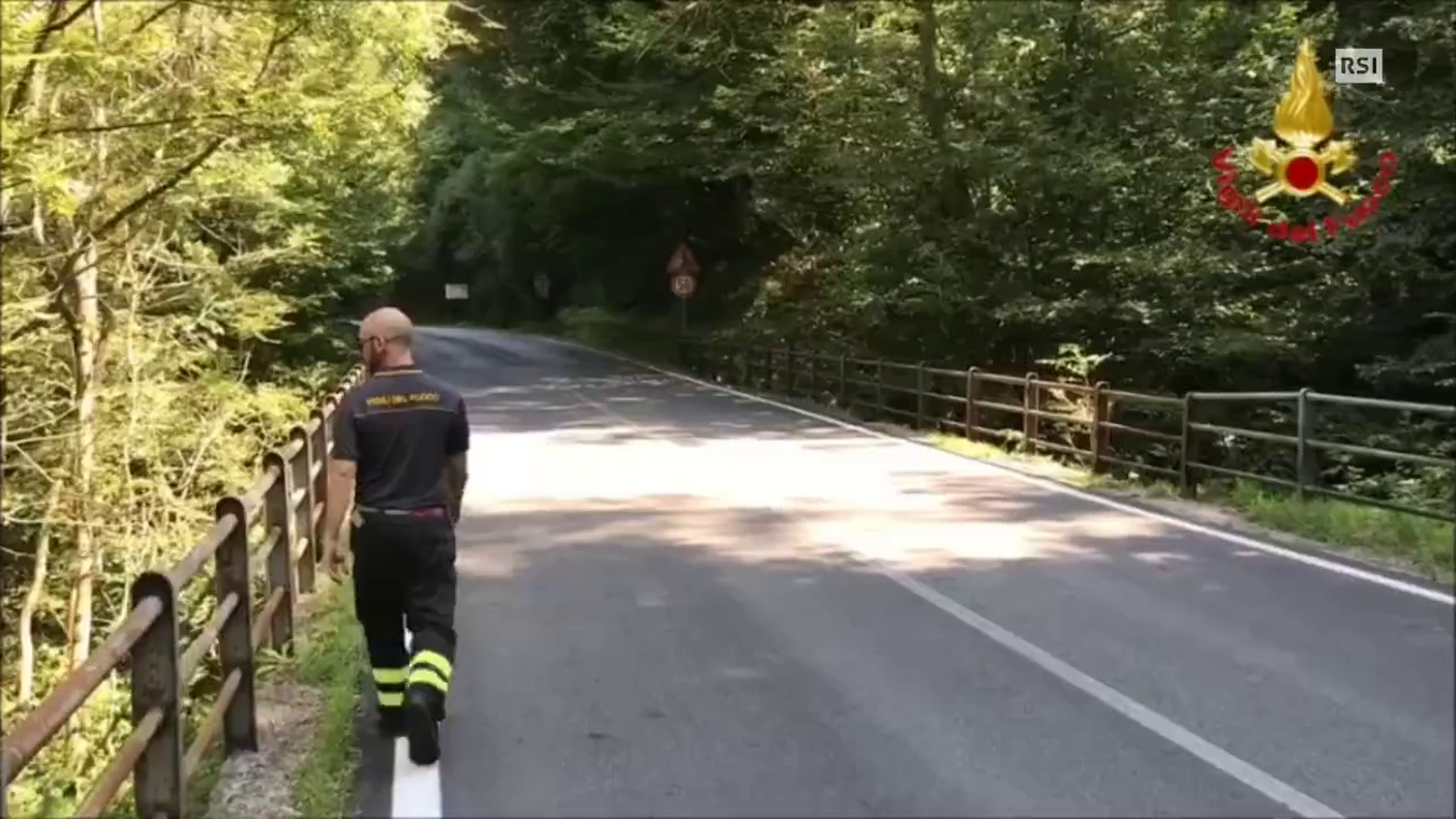 Alcuni momenti delle ricrerche nella Tresa - Vigili del fuoco
