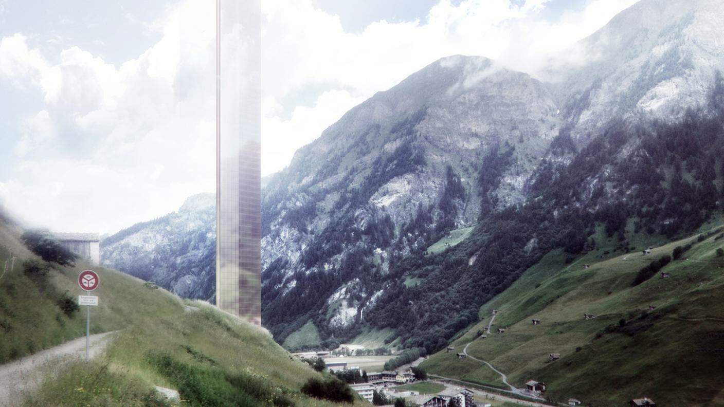 Una rappresenazione della torre di 381 metri