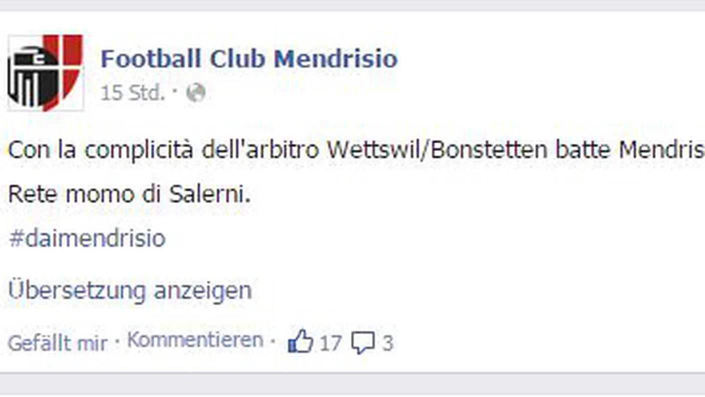 Dalla pagina Facebook del club