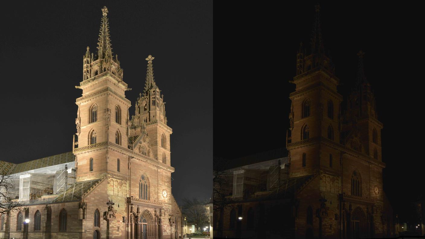 Il Münster di Basilea "acceso" e "spento" in una passata edizione