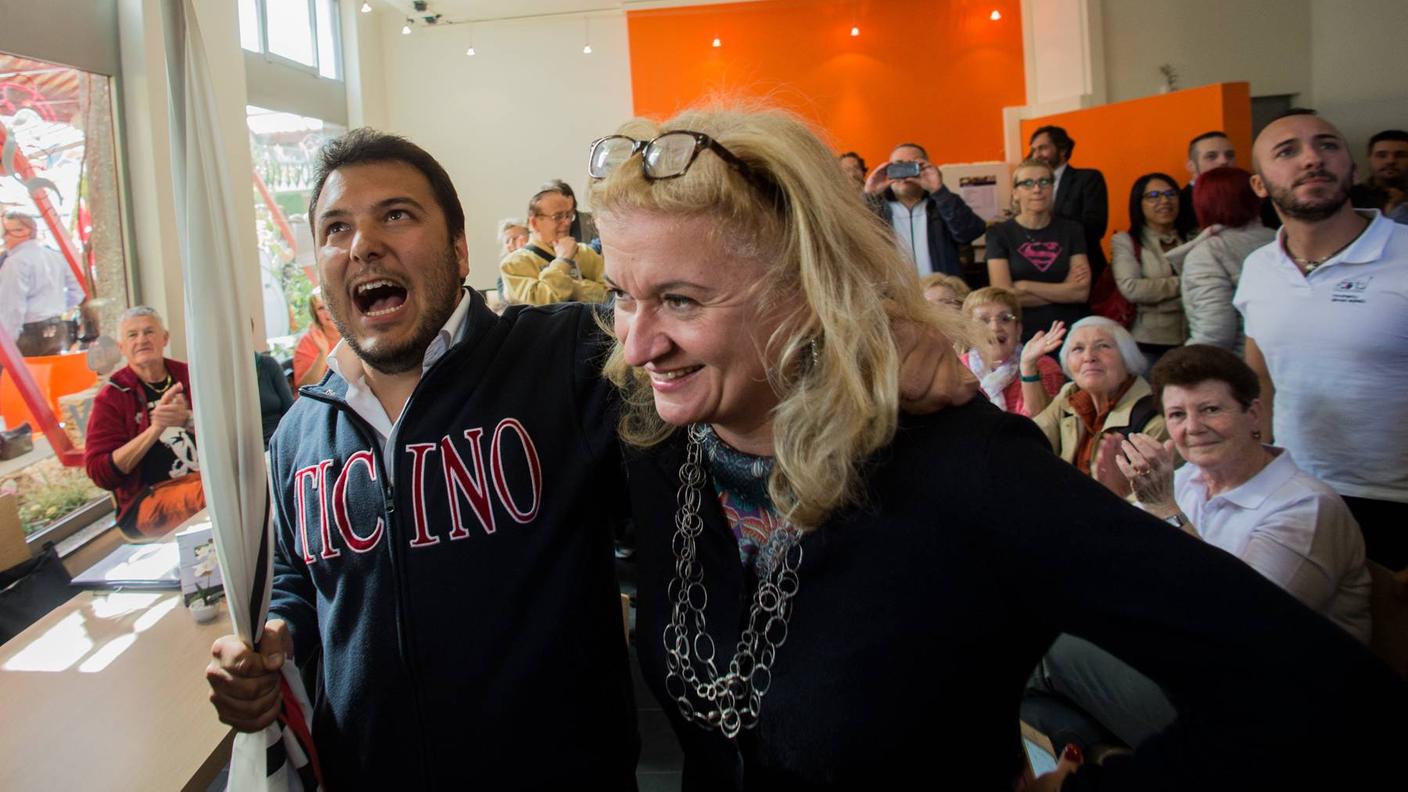 La gioia di Boris Bignasca e Roberta Pantani