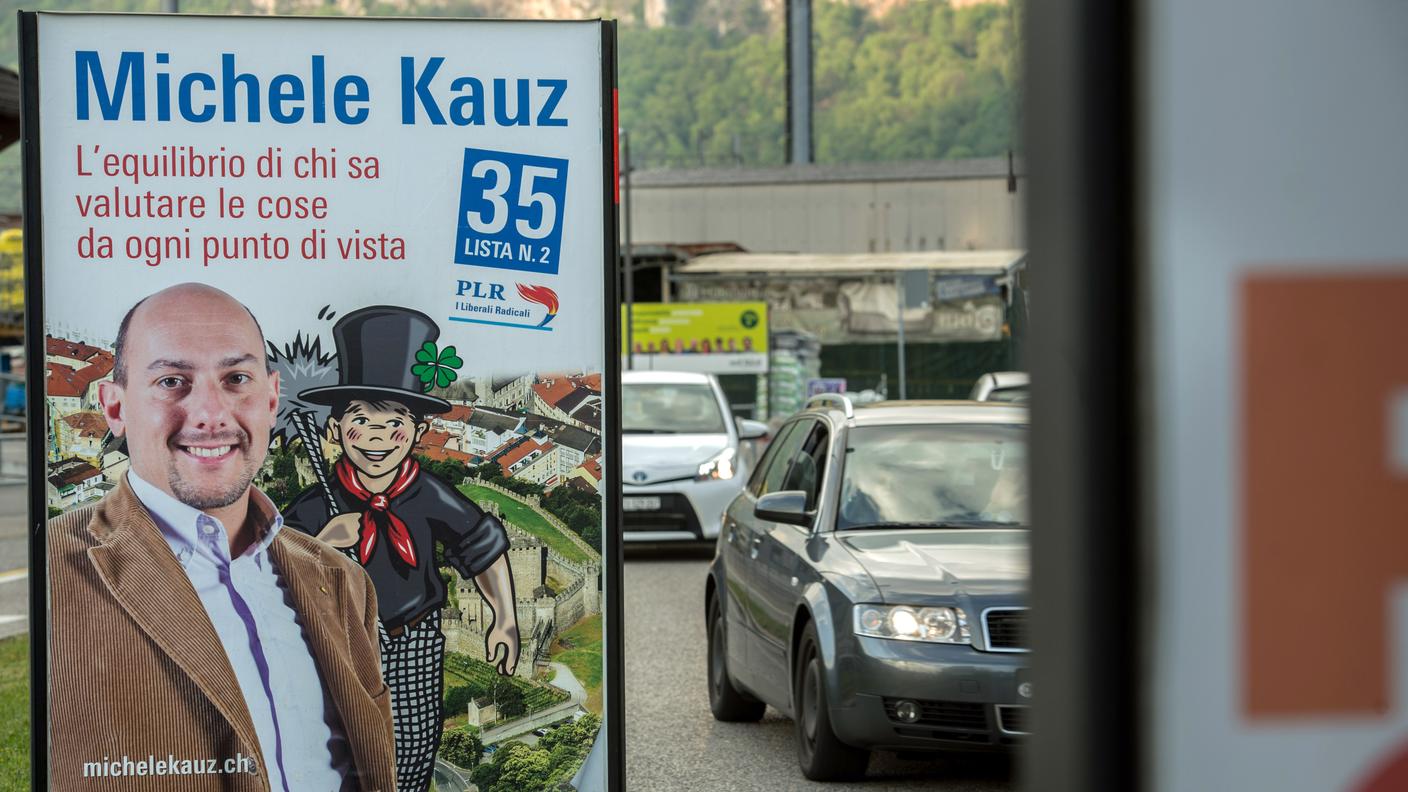 Michele Kauz nei manifesti della campagna elettorale 