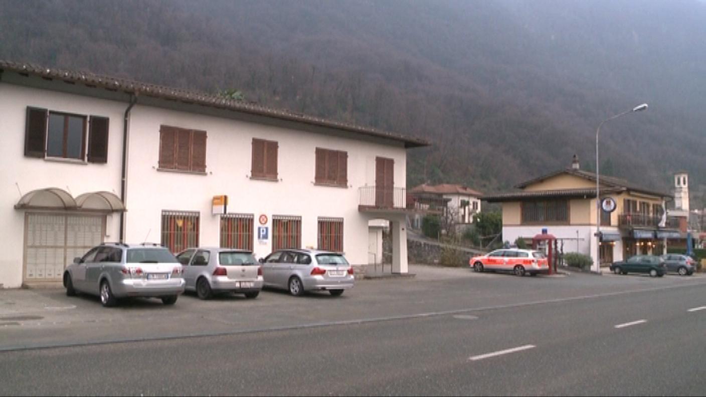 La posta di Melano teatro della tentata rapina
