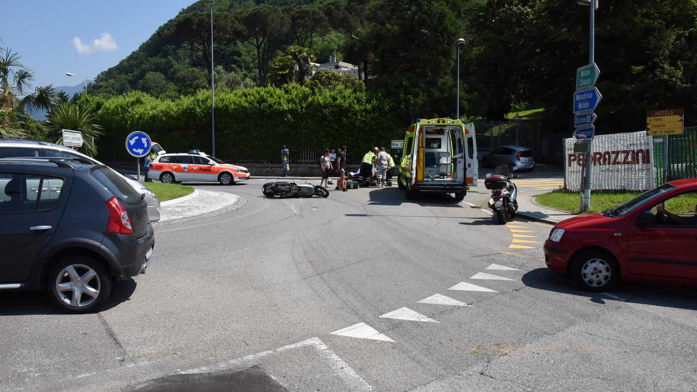 Incidente auto-scooter a Bissone
