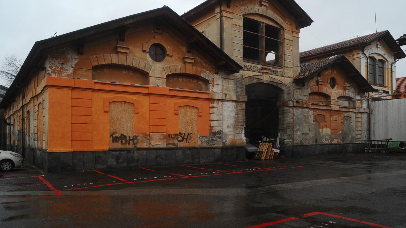 Un'immagine dell'esterno dell'ex Macello di Lugano