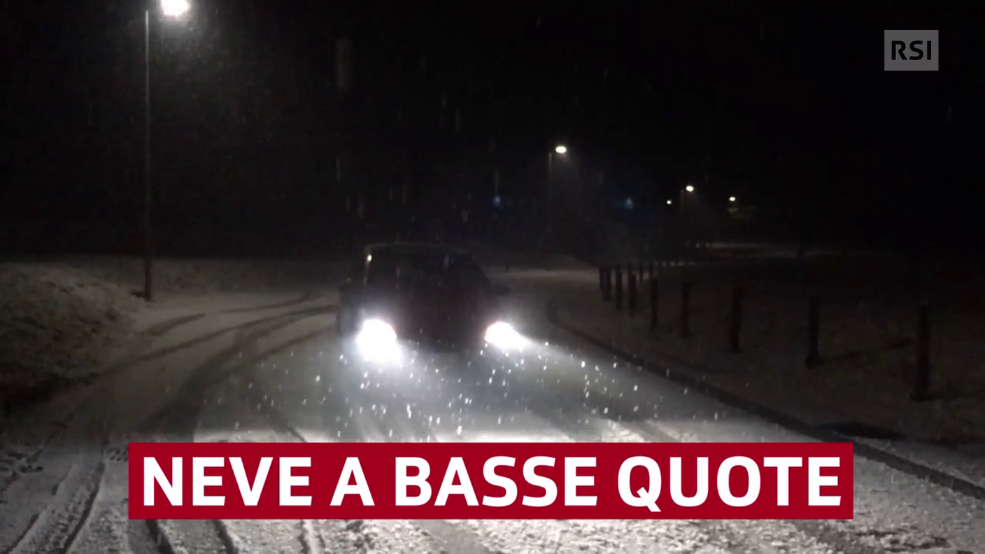 Neve in pianura nel Mendrisiotto