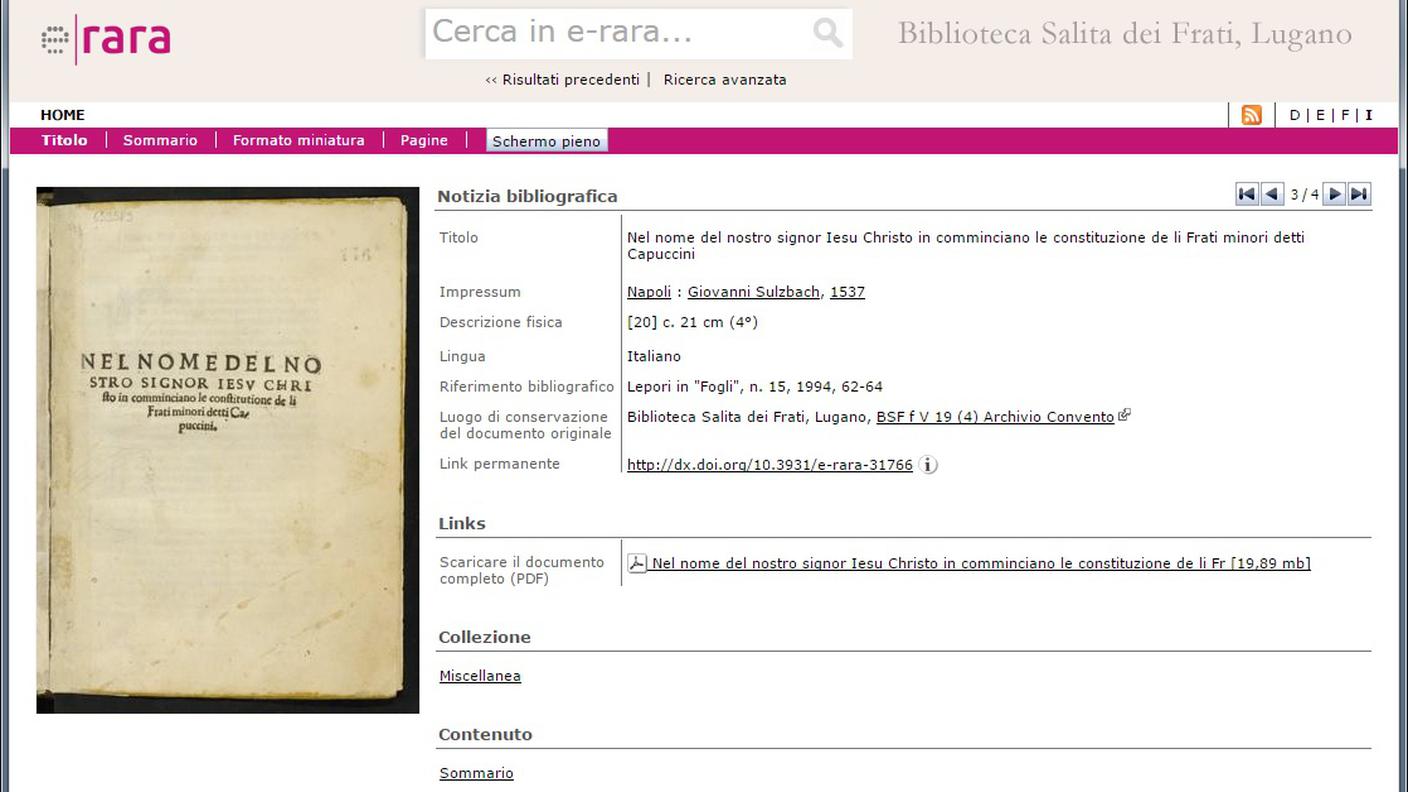 La Costituzione dei Cappuccini del 1537