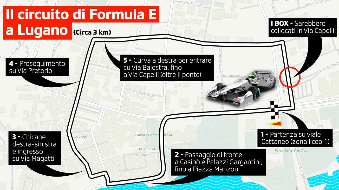 Il circuito di Formula E di Lugano