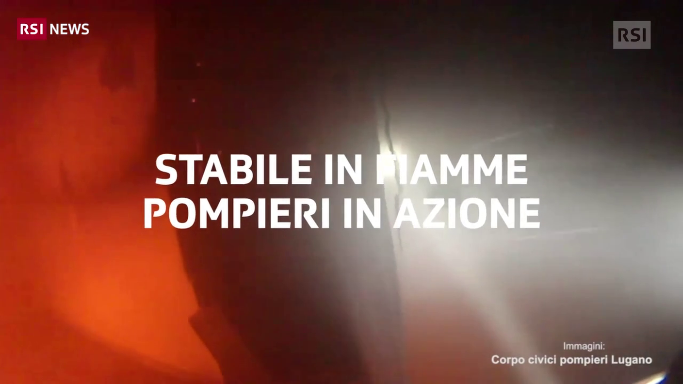 Pompieri in azione in Via Beltramina a Lugano