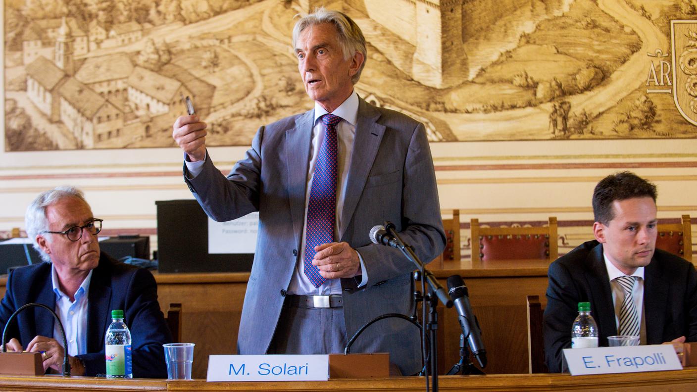 Da sinistra a destra, il vicedirettore Charles Barras, il presidente Marco Solari e il direttore Elia Frapolli