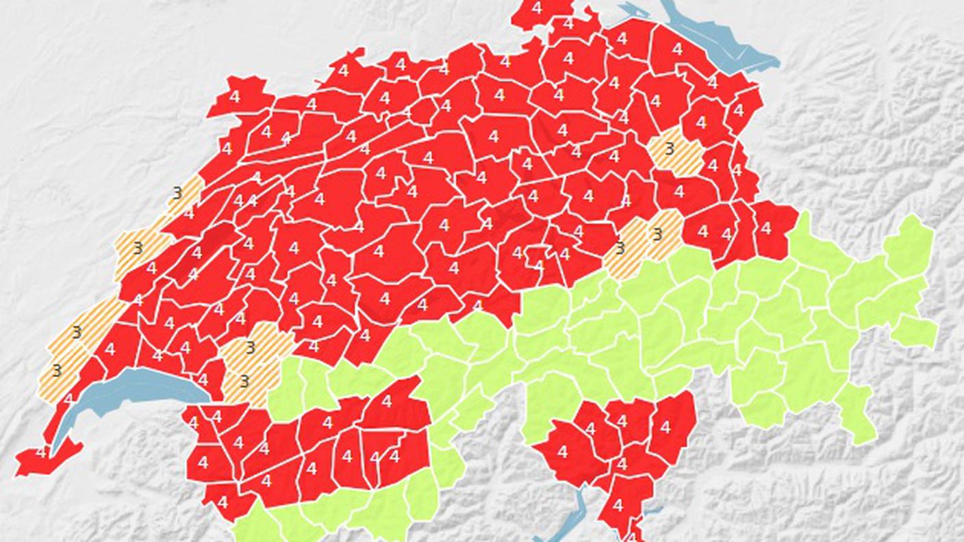 Il livello di allerta oggi