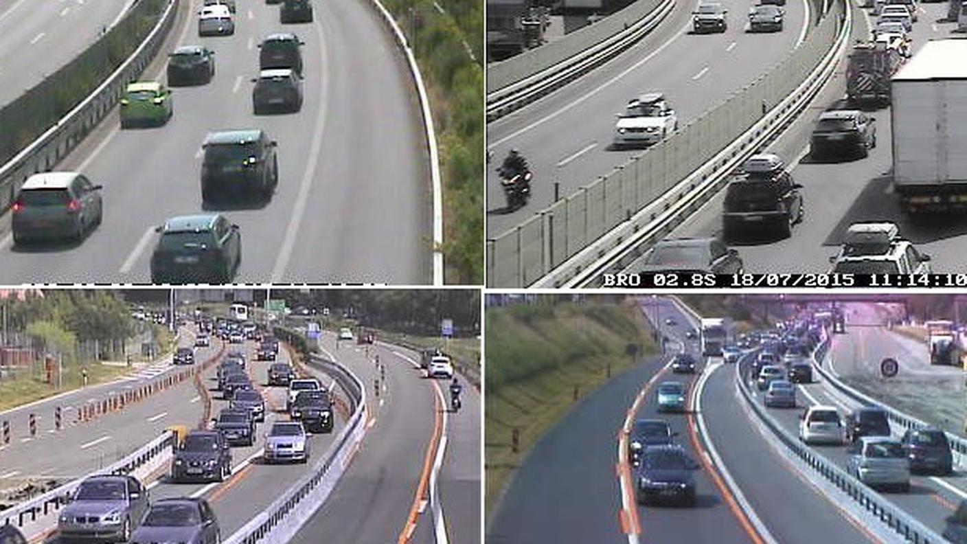 La situazione sull'A2 tra Lugano e Chiasso, corsia sud