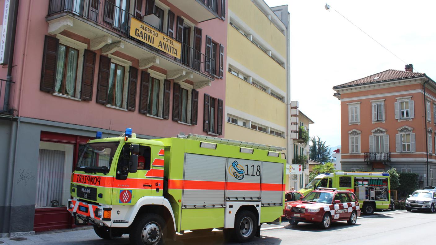 L'albergo dove sono intervenuti i pompieri