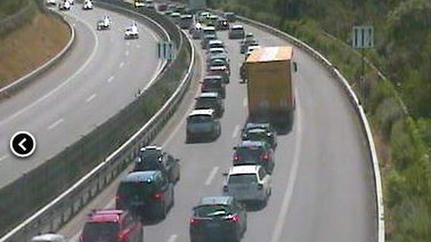 La situazione del traffico all'altezza di Balerna