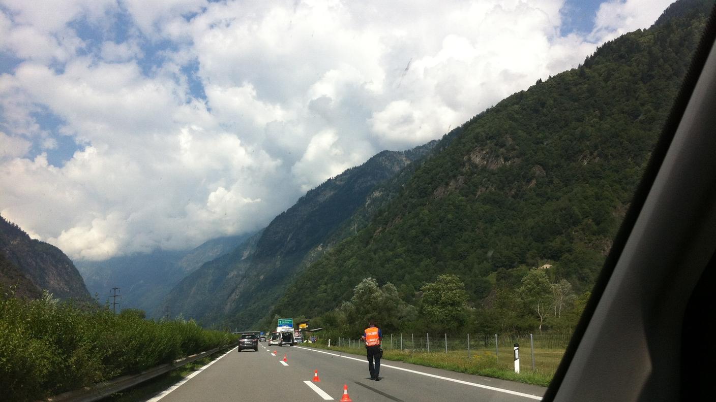 La polizia intervenuta per l'incidente sull'A13 presso Lostallo