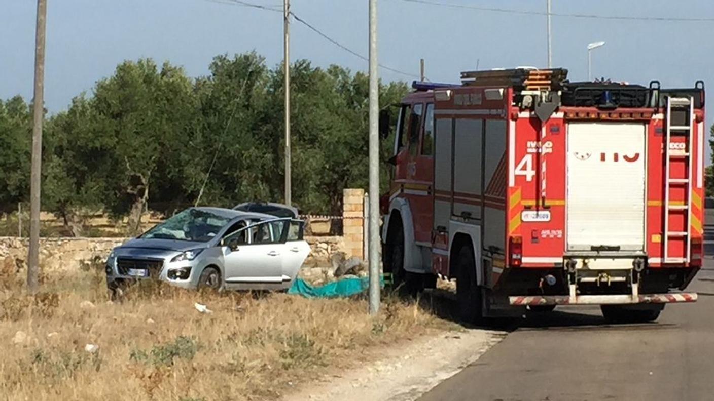 Pompieri sul luogo dell'incidente