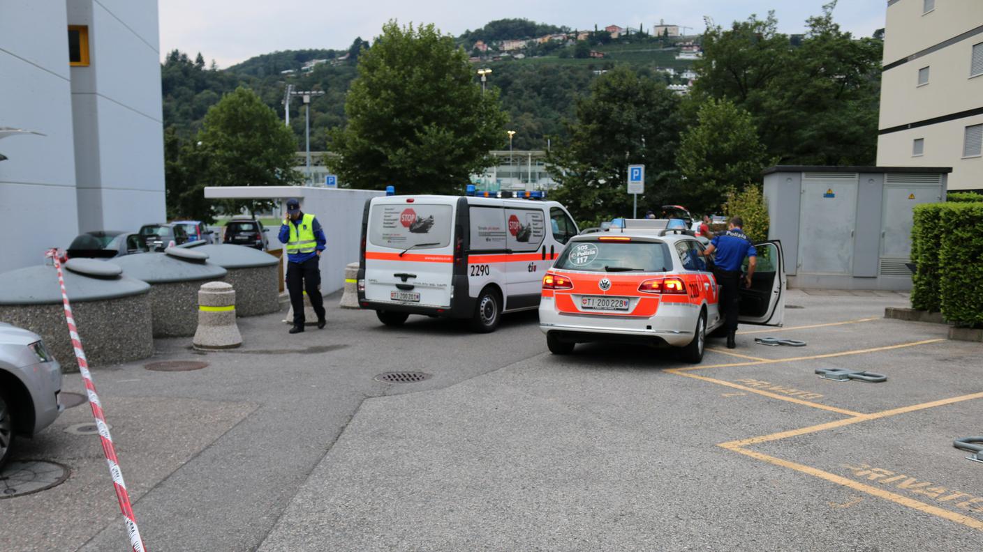 La polizia sul luogo dell'aggressione