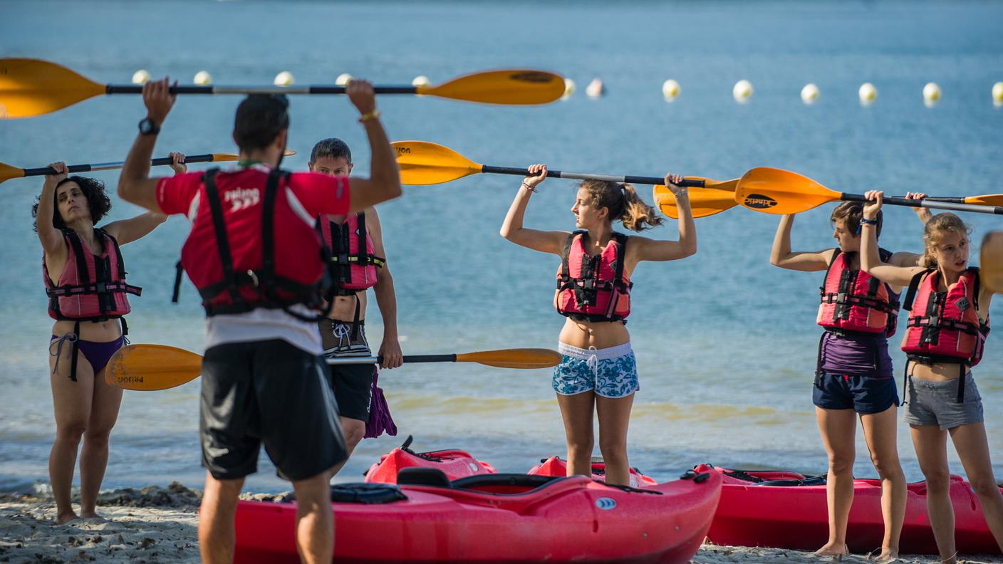 Primi rudimenti di canoa, nell'edizione 2014 a Tenero