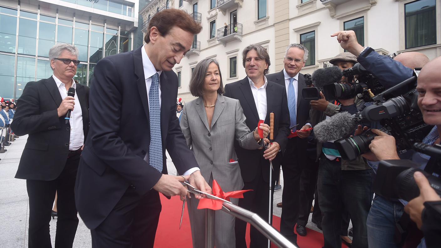 Il sindaco di Lugano, Marco Borradori, al taglio del nastro
