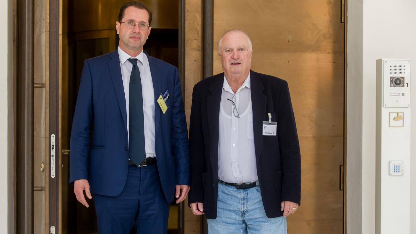 Fausto Cattaneo (d) con l'avvocato Niccolò Salvioni