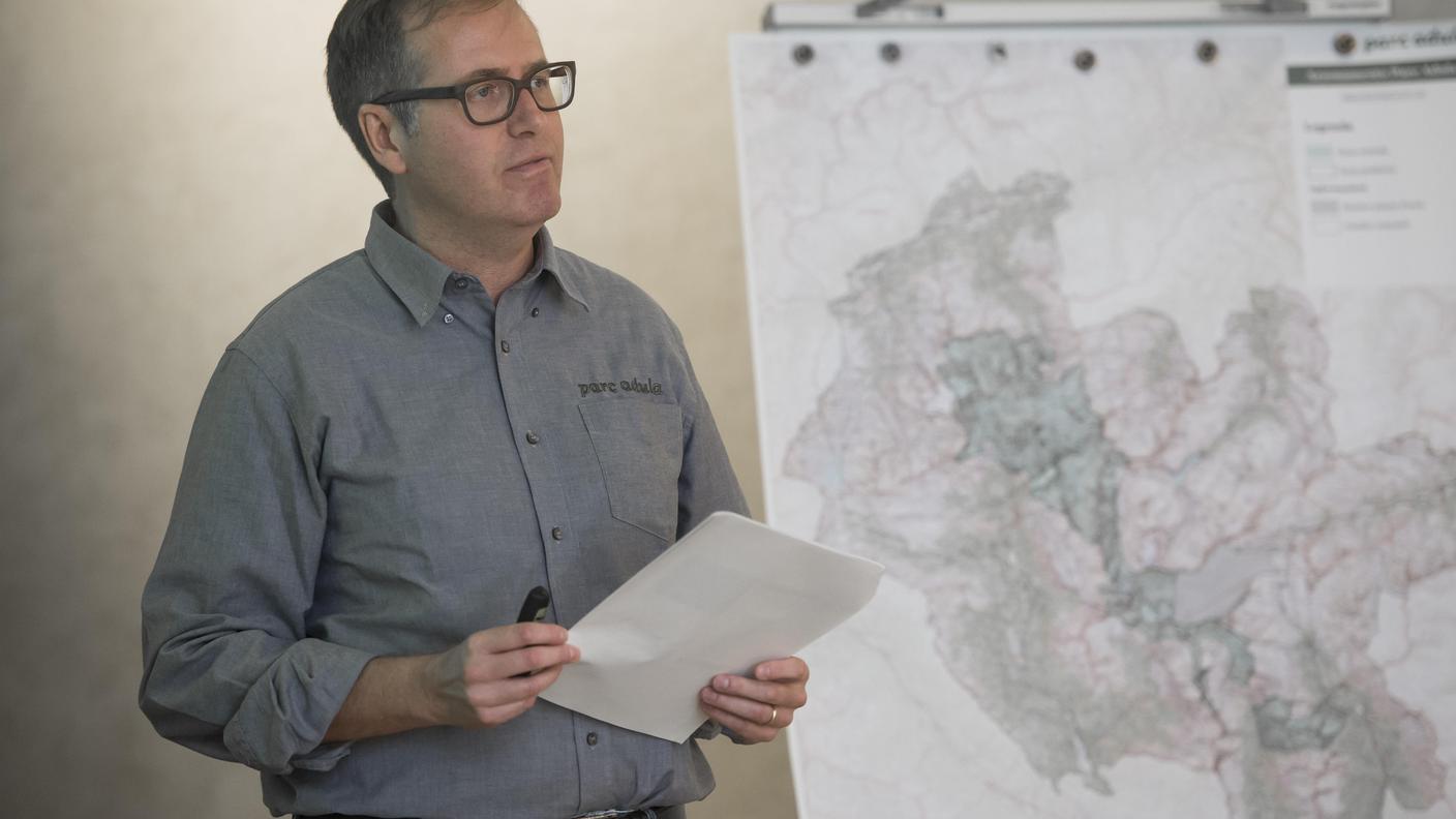Martin Hilfiker, direttore del Parc Adula, durante la presentazione