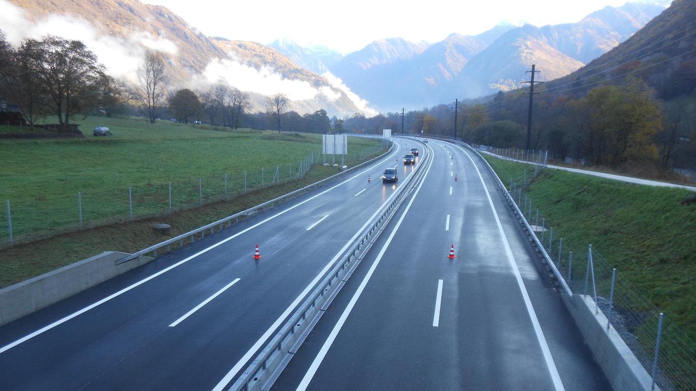La rinnovata tratta dell'A13 tra Roveredo e Castione