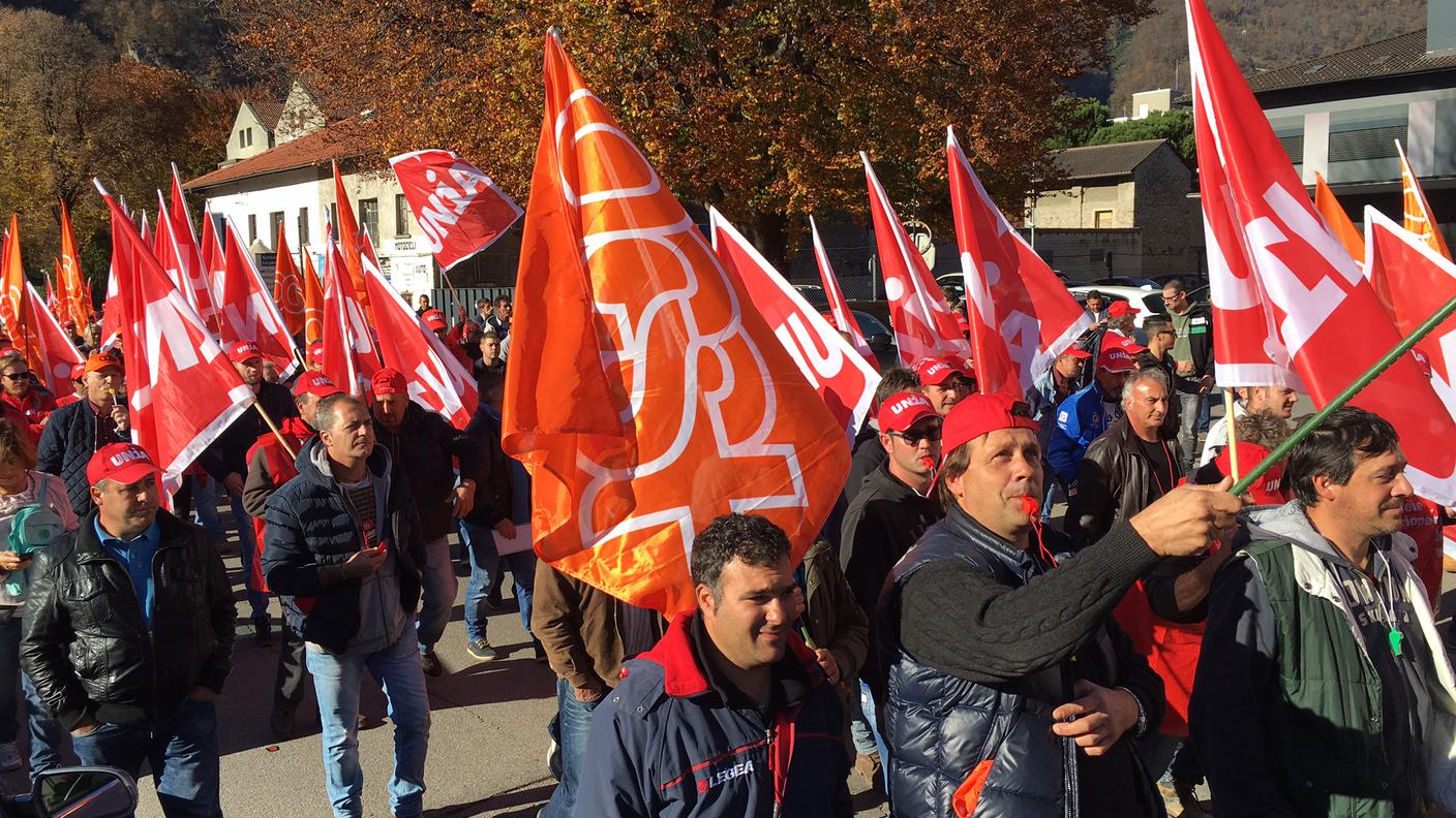 Il corteo degli operai