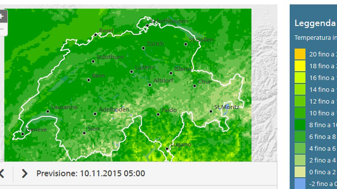 Temperature in Svizzera