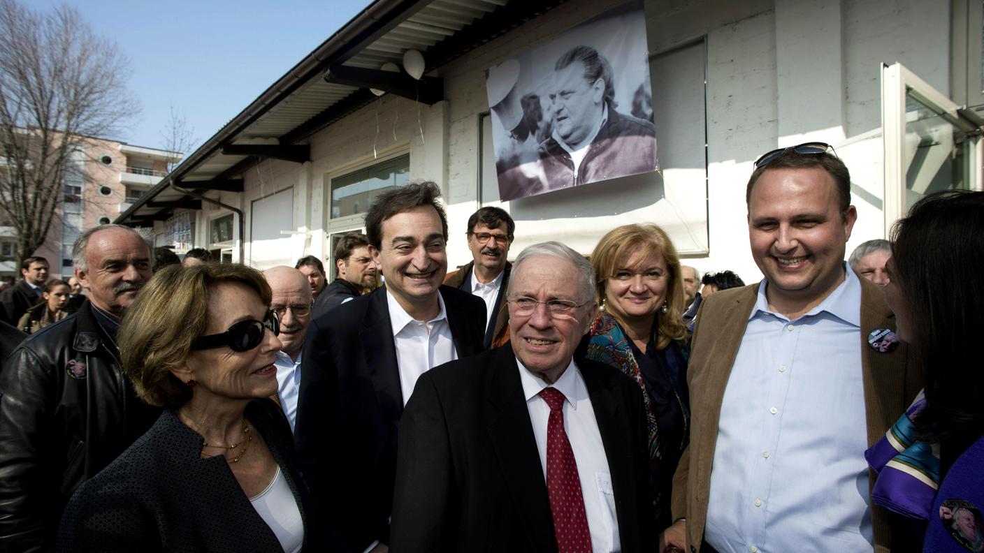 Blocher con Gobbi a Lugano