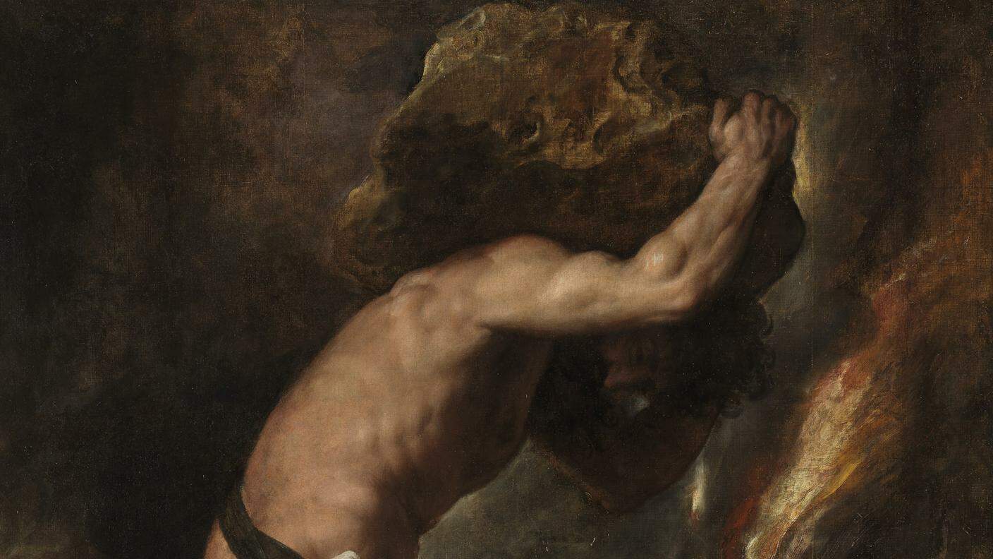 Contadini schiacciati da un peso difficilmente sostenibile come il Sisifo di Tiziano conservato al Museo del Prado
