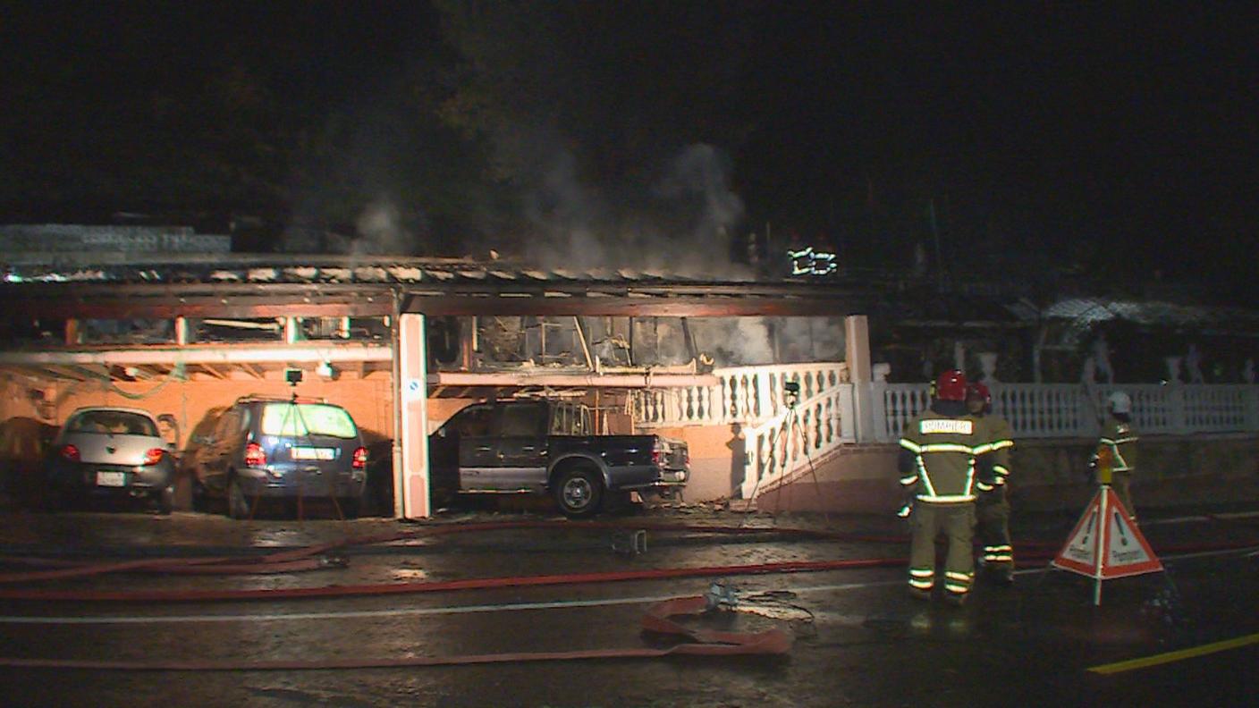 I pompieri in azione a Balerna