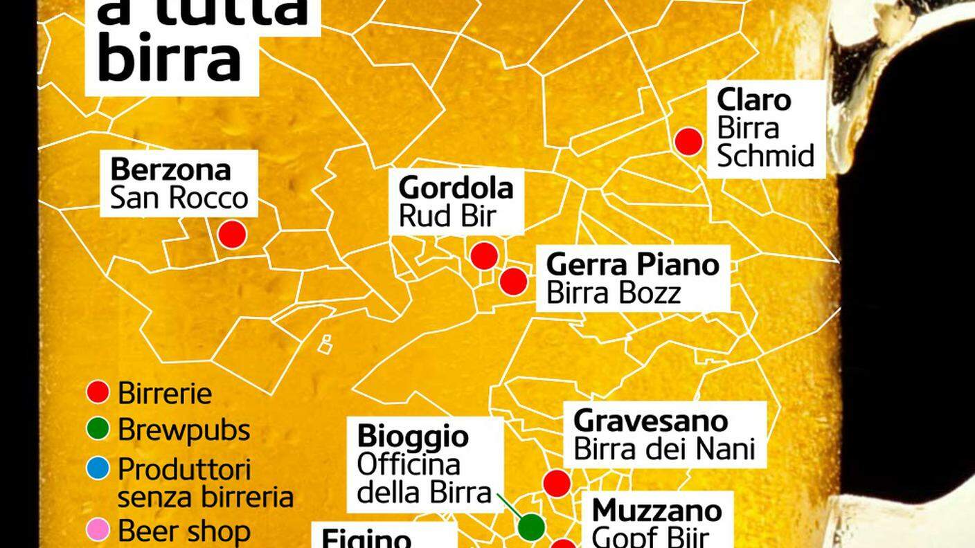 La mappa della birra in Ticino