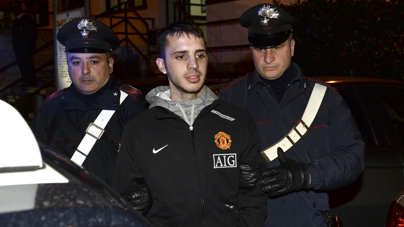 Il 23enne Mirko Ignorato dopo l'arresto in Italia