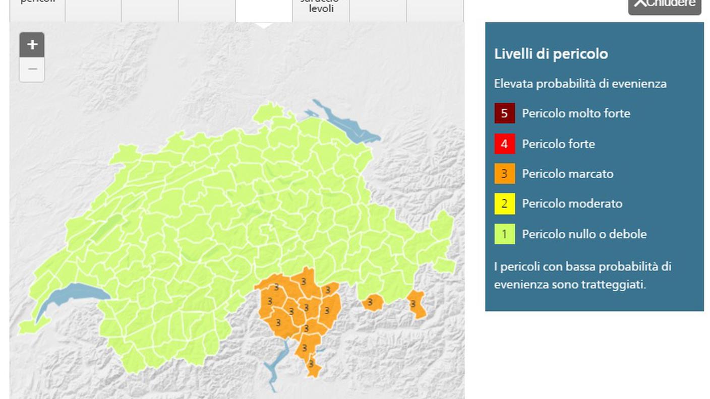 Le regioni maggiormente interessate dalla neve (clicca sulla cartina per ingrandirla)