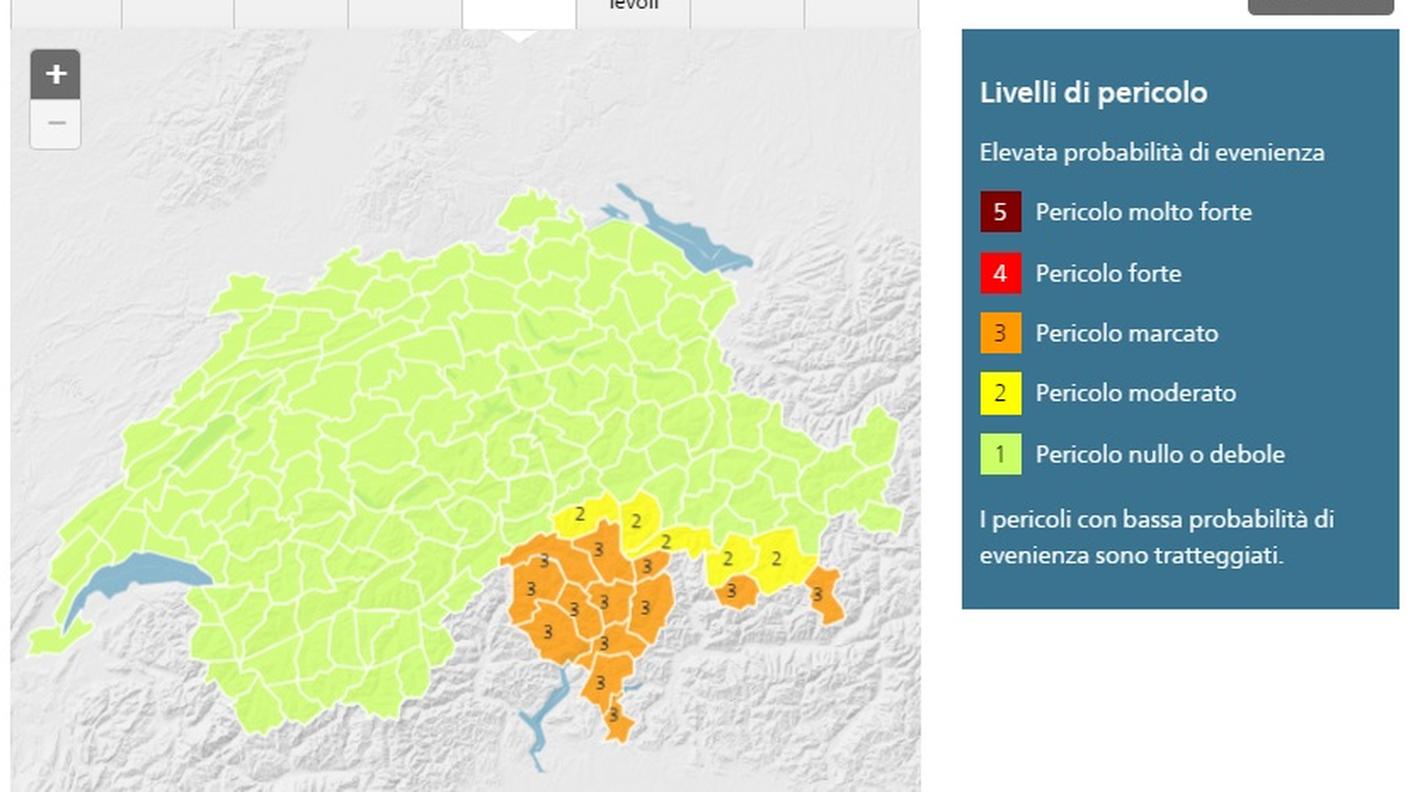 Permane l'allerta di grado tre, pericolo marcato