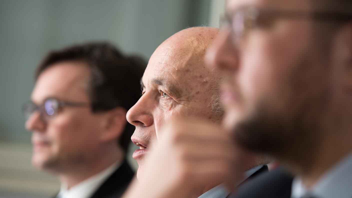 Da sinistra: Christian Vitta, Ueli Maurer e Norman Gobbi