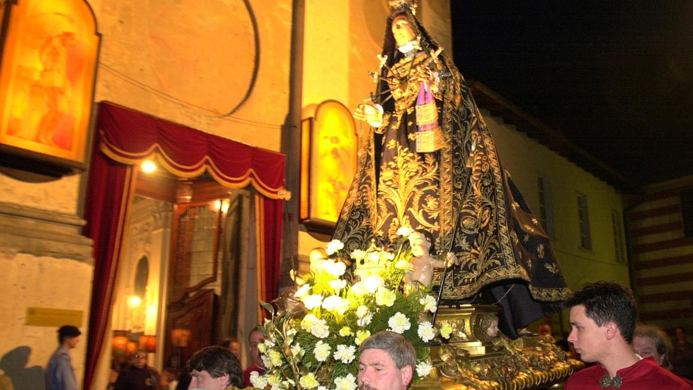 Processioni di Mendrisio in una immagine d'archivio