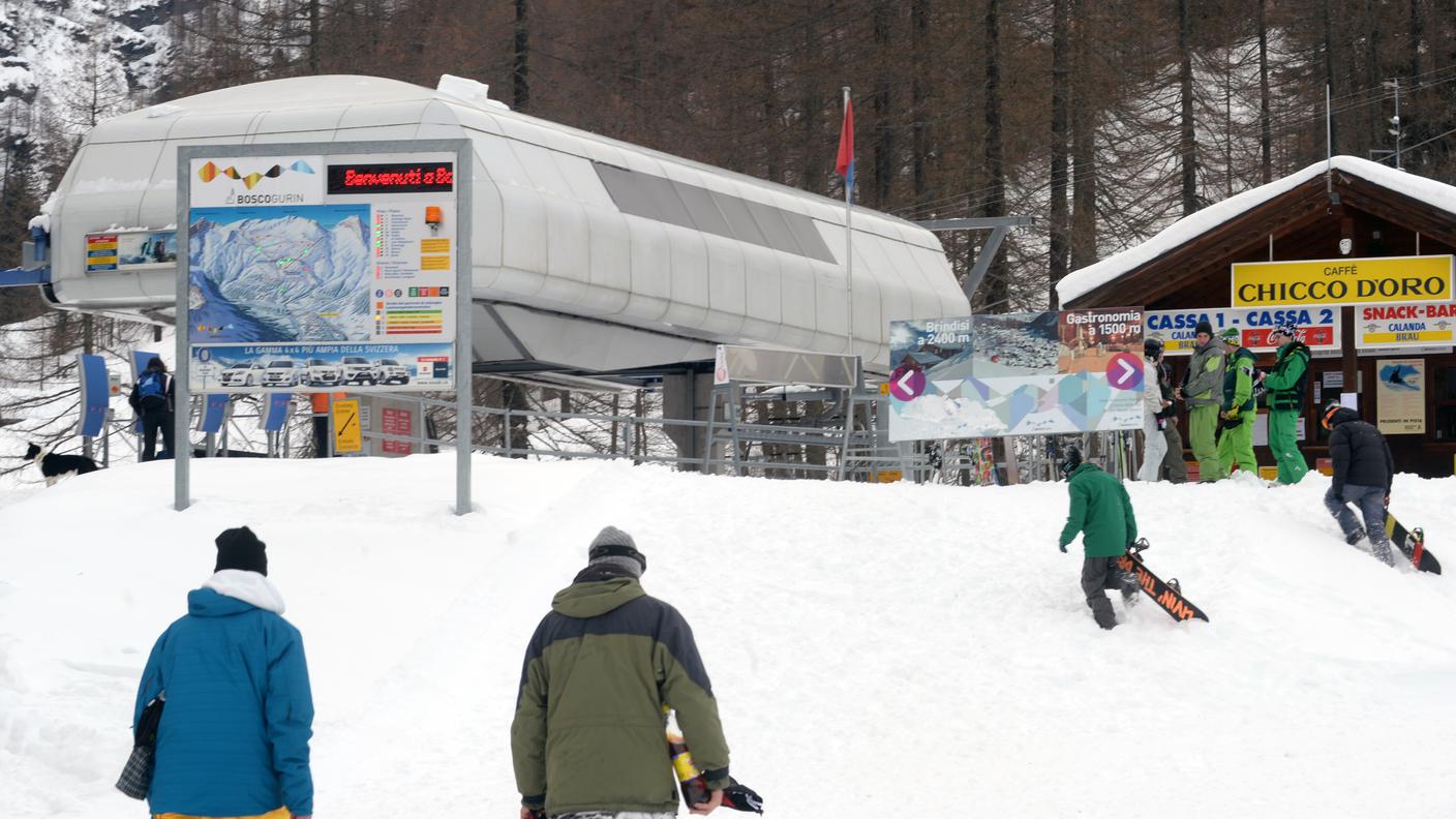 La partenza della sciovia a Bosco Gurin