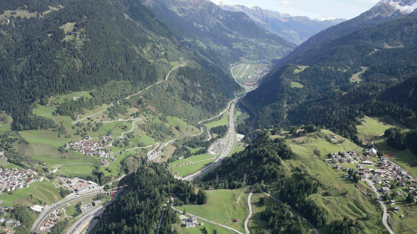 Un'immagine recente del comparto autostradale di Airolo