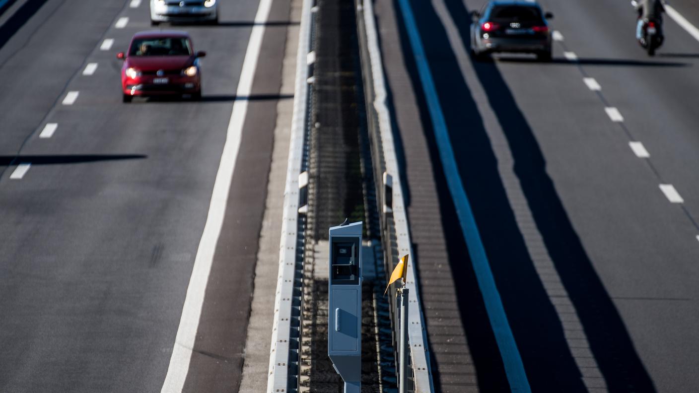 La nuova postazione fissa sull'A2 all'altezza di Balerna