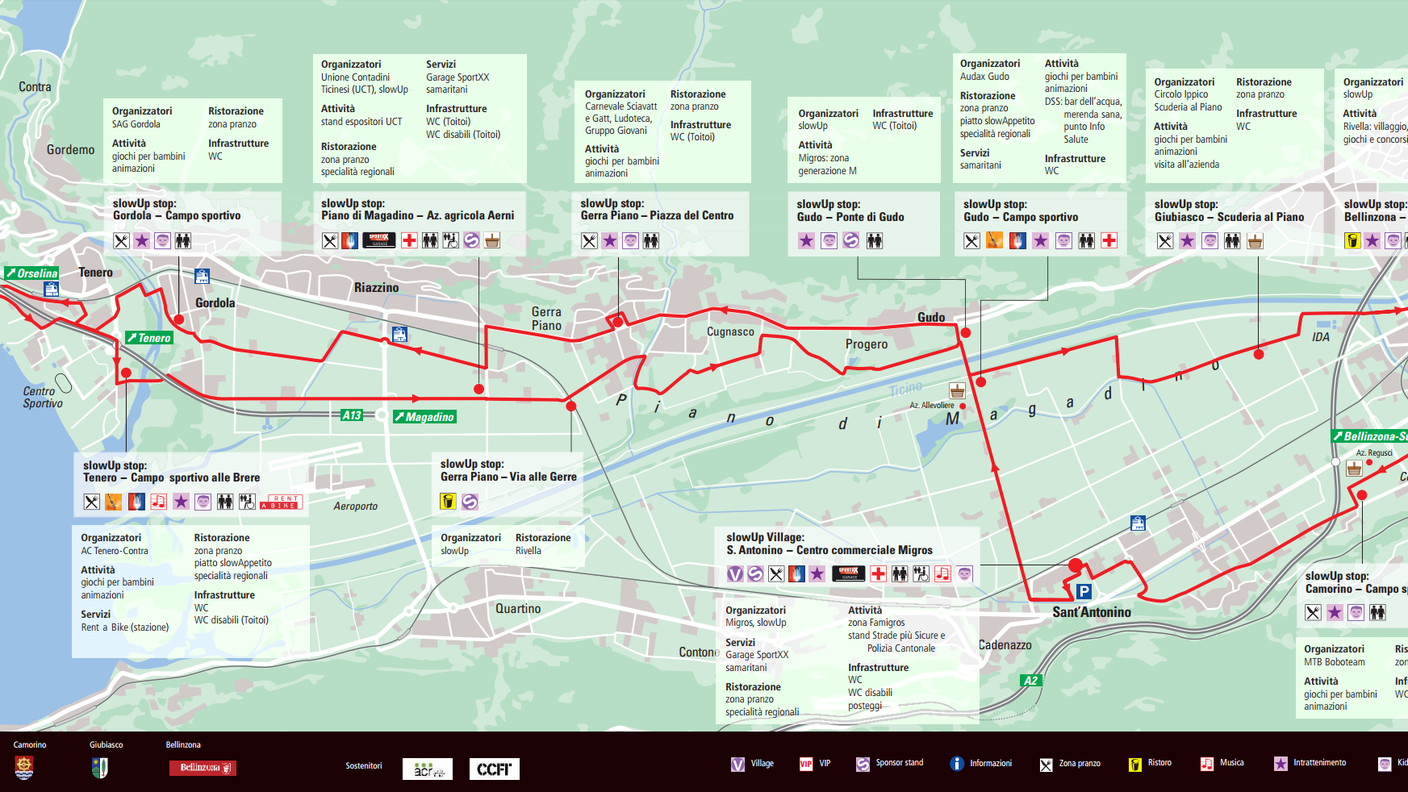 La mappa dei 50 chilometri di strade che, domenica, saranno chiuse al traffico (clicca per ingrandire)