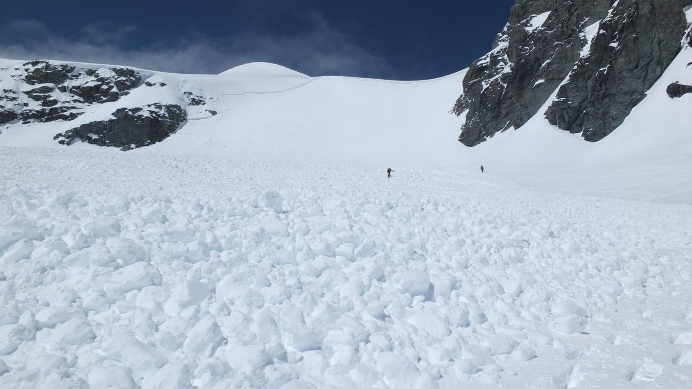 La slavina nella regione del Piz Sardona