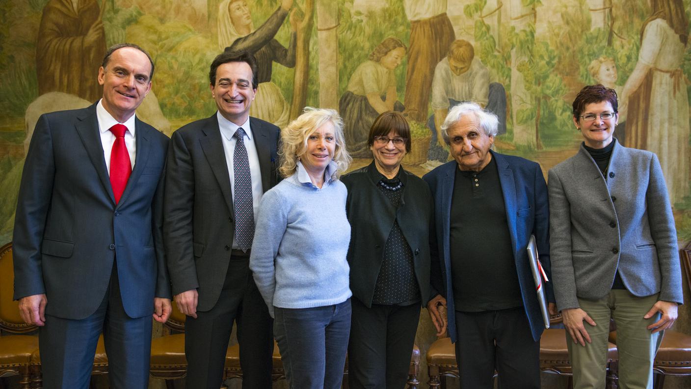 Da sinistra: Roberto Badaracco, Marco Borradori, Micaela Goren Monti, Rivka Yehoshua, Abraham Yehoshua, Cristina Zanini Barzaghi